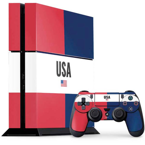 American Flag Color Block PS4 Console and Controller Bundle Skin