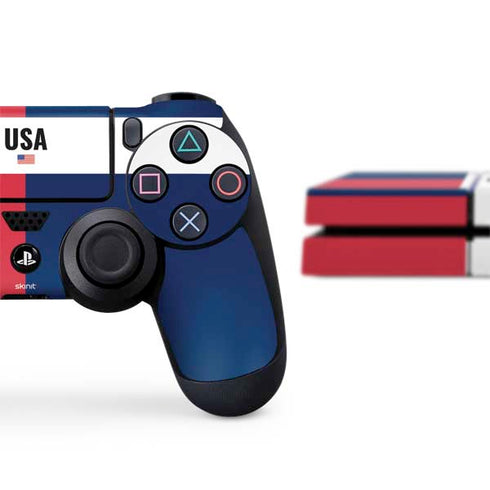 American Flag Color Block PS4 Console and Controller Bundle Skin