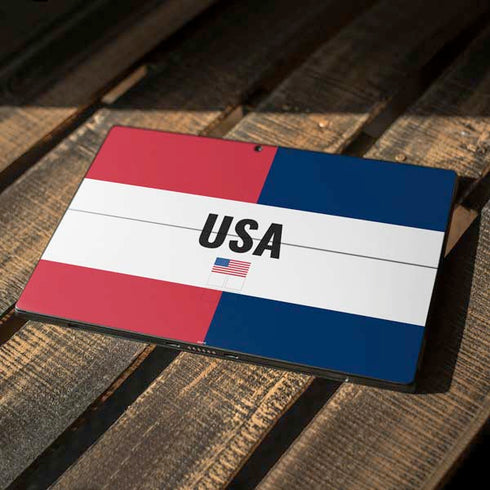 American Flag Color Block Surface Pro 7 Skin