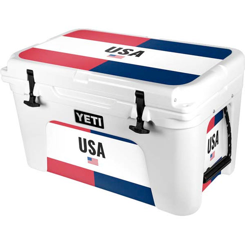 American Flag Color Block YETI Tundra 45 Hard Cooler Skin