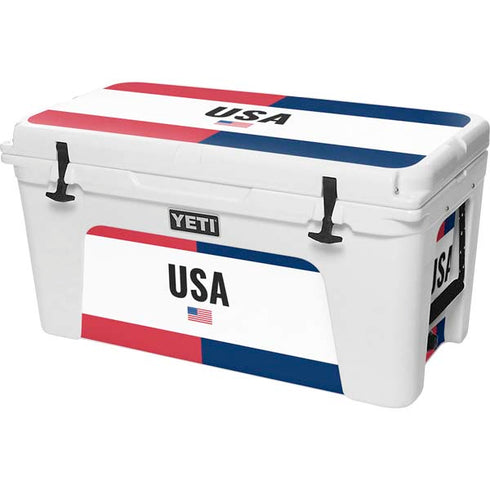 American Flag Color Block YETI Tundra 75 Hard Cooler Skin
