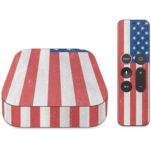 American Flag Distressed Apple TV Skin
