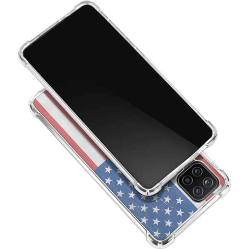 American Flag Distressed Galaxy A12 Clear Case