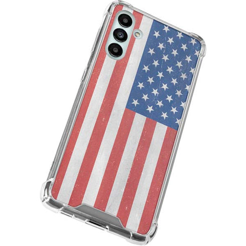American Flag Distressed Galaxy A13 5G Clear Case