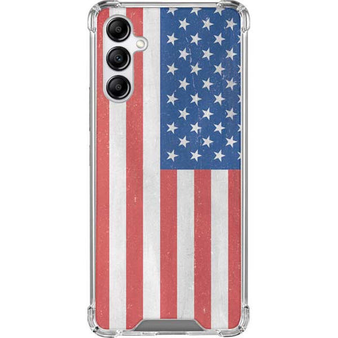 American Flag Distressed Galaxy A14 5G Clear Case