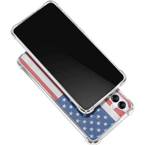 American Flag Distressed Galaxy A15 5G Clear Case