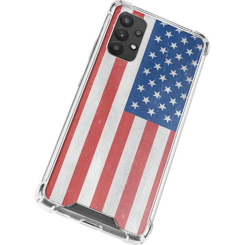 American Flag Distressed Galaxy A32 5G Clear Case