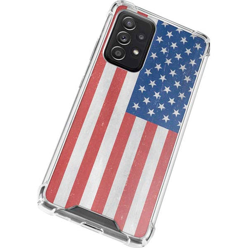 American Flag Distressed Galaxy A52 5G Clear Case