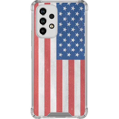 American Flag Distressed Galaxy A53 5G Clear Case