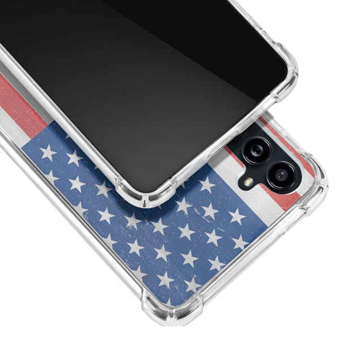 American Flag Distressed Galaxy A54 5G Clear Case