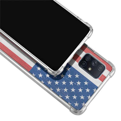 American Flag Distressed Galaxy A71 5G Clear Case