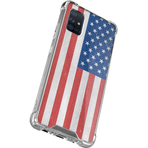 American Flag Distressed Galaxy A71 5G Clear Case