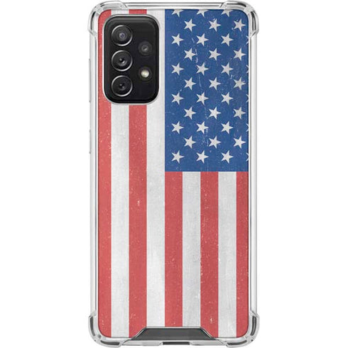 American Flag Distressed Galaxy A72 5G Clear Case