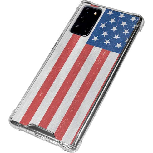 American Flag Distressed Galaxy Note20 5G Clear Case