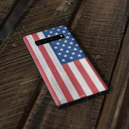 American Flag Distressed Galaxy S10 Skin