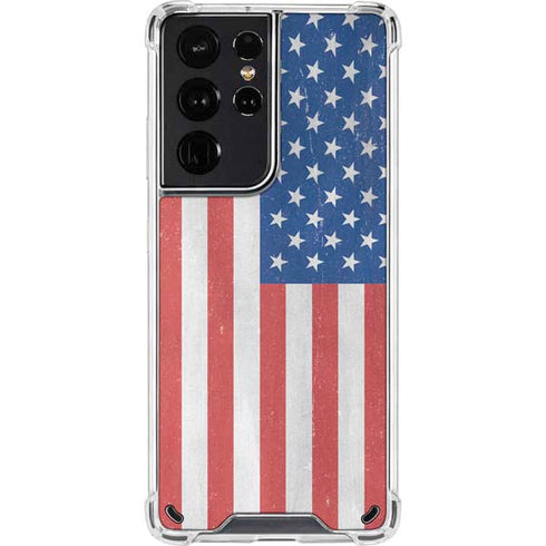 American Flag Distressed Galaxy S21 Ultra 5G Clear Case