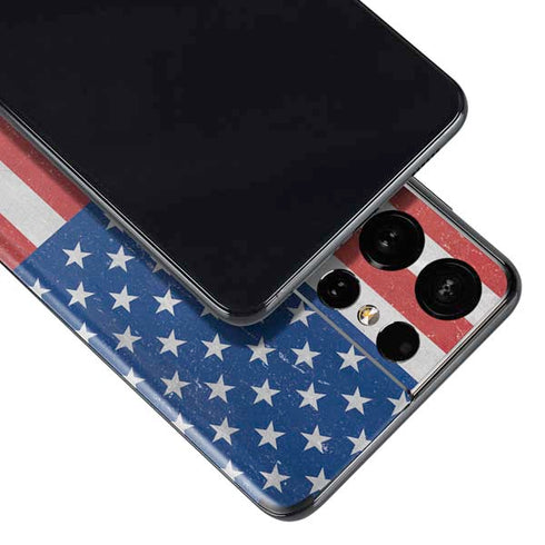 American Flag Distressed Galaxy S21 Ultra 5G Skin