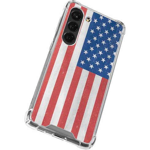 American Flag Distressed Galaxy S23 Clear Case