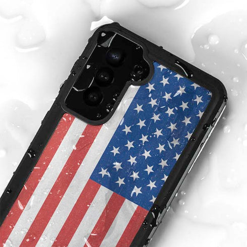 American Flag Distressed Galaxy S23 Waterproof Case