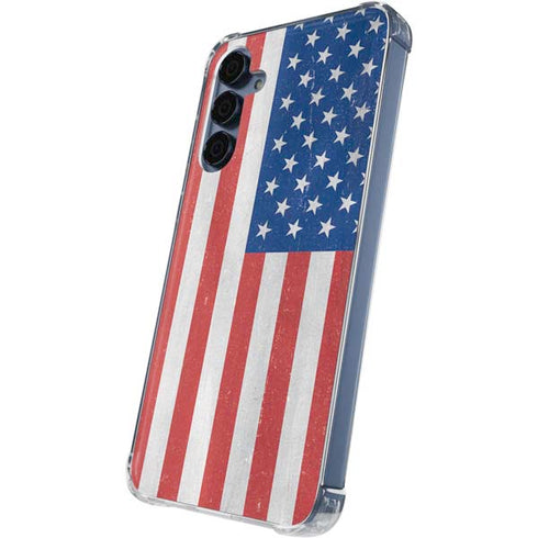 American Flag Distressed Galaxy S24 Clear Case