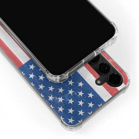 American Flag Distressed Galaxy S24 Plus Clear Case