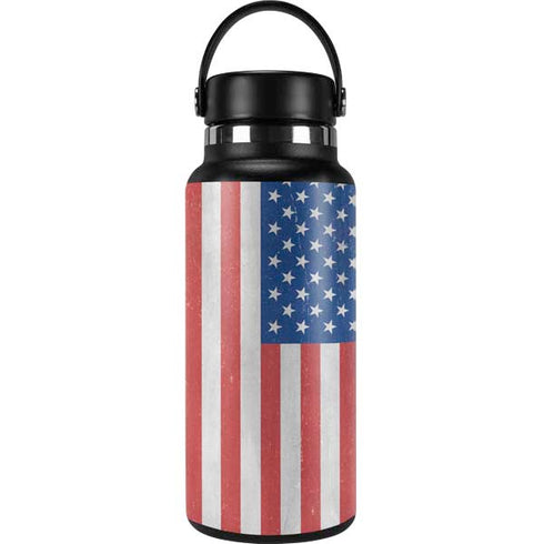 American Flag Distressed Hydro Flask 32oz Wide Mouth Skin