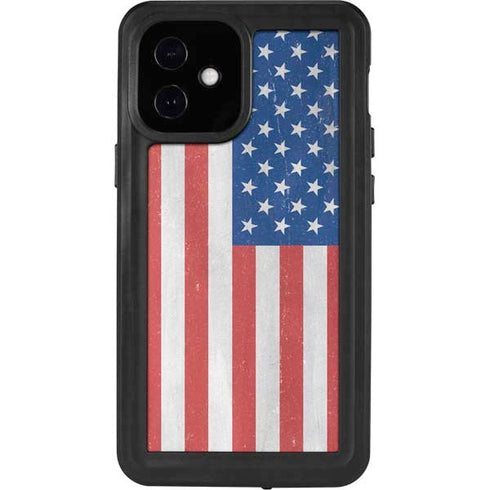 American Flag Distressed iPhone 12 Mini Waterproof Case