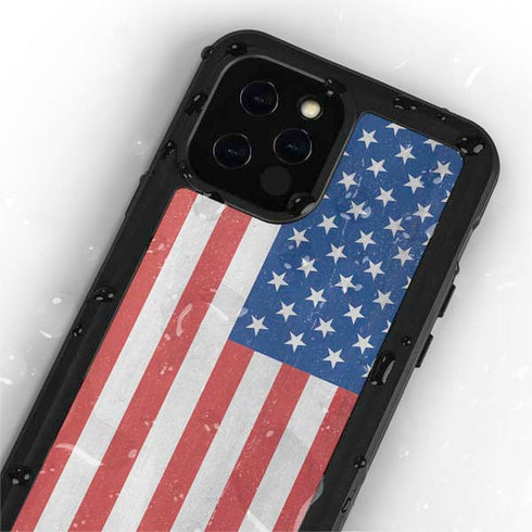American Flag Distressed iPhone 12 Pro Waterproof Case