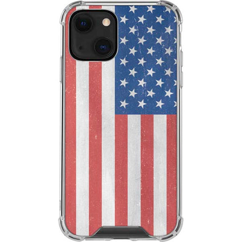 American Flag Distressed iPhone 13 Mini Clear Case