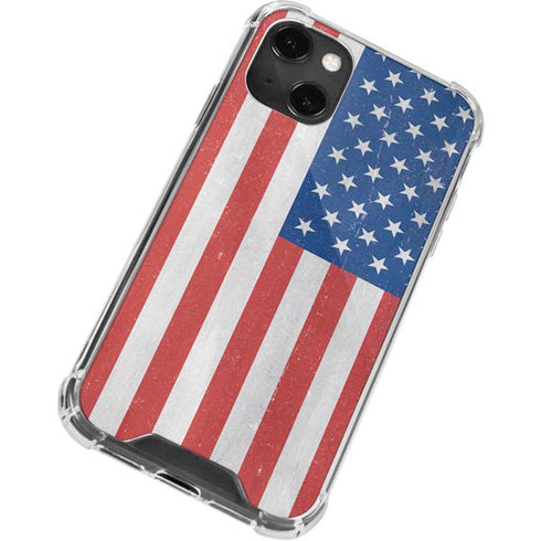 American Flag Distressed iPhone 13 Mini Clear Case