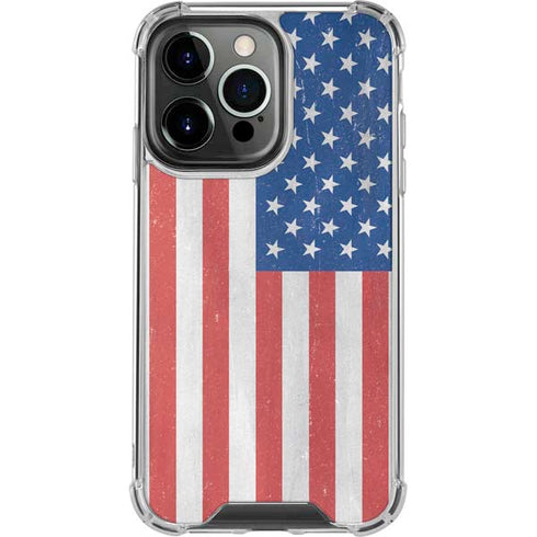 American Flag Distressed iPhone 13 Pro Clear Case