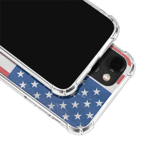 American Flag Distressed iPhone 14 Clear Case