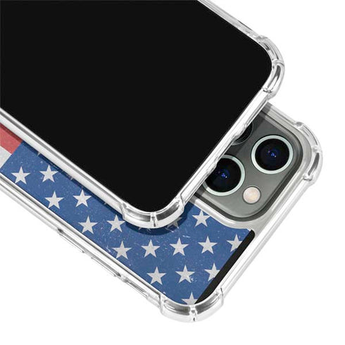 American Flag Distressed iPhone 15 Pro Clear Case