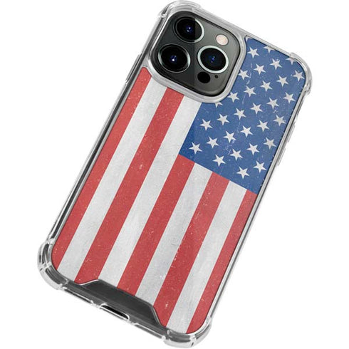 American Flag Distressed iPhone 15 Pro Clear Case