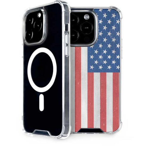 American Flag Distressed iPhone 15 Pro MagSafe Case