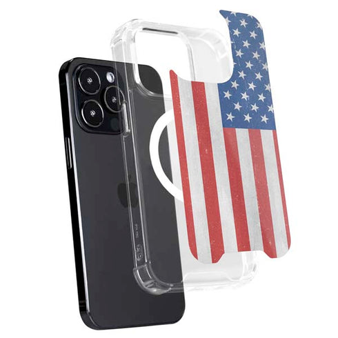 American Flag Distressed iPhone 15 Pro MagSafe Case