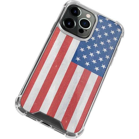 American Flag Distressed iPhone 14 Pro Max Clear Case