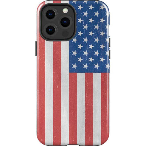 American Flag Distressed iPhone 15 Pro Max Impact Case