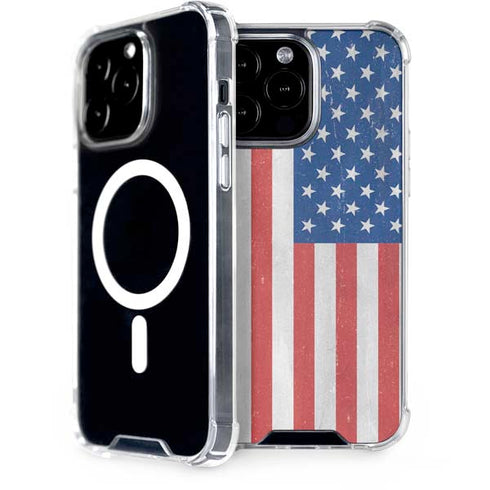American Flag Distressed iPhone 15 Pro Max MagSafe Case
