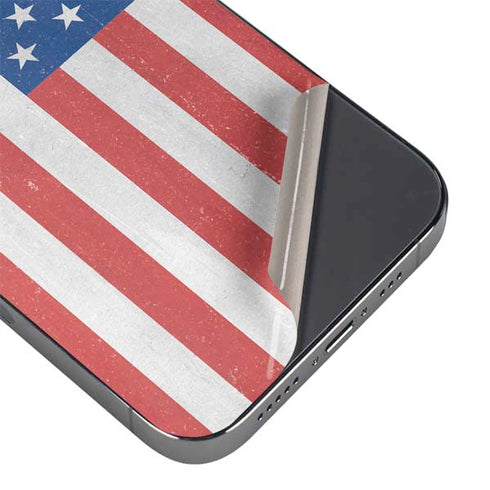 American Flag Distressed iPhone 14 Pro Max Skin