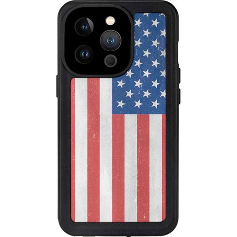 American Flag Distressed iPhone 14 Pro Waterproof Case