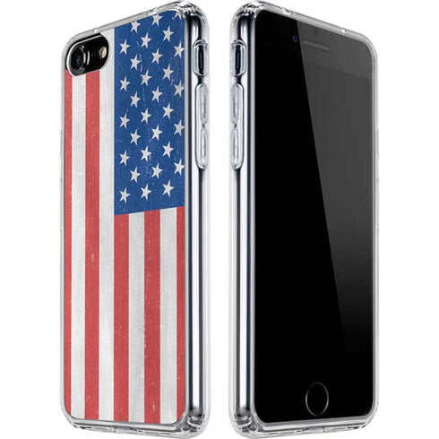 American Flag Distressed iPhone SE (2nd & 3rd Gen) Clear Case