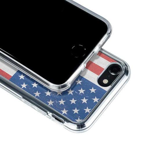 American Flag Distressed iPhone SE (2nd & 3rd Gen) Clear Case