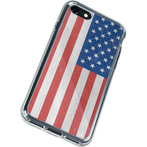 American Flag Distressed iPhone SE (2nd & 3rd Gen) Clear Case