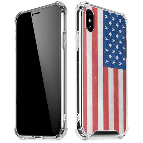 American Flag Distressed iPhone XS Max Clear Case