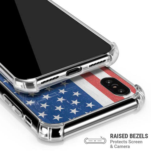 American Flag Distressed iPhone XS Max Clear Case