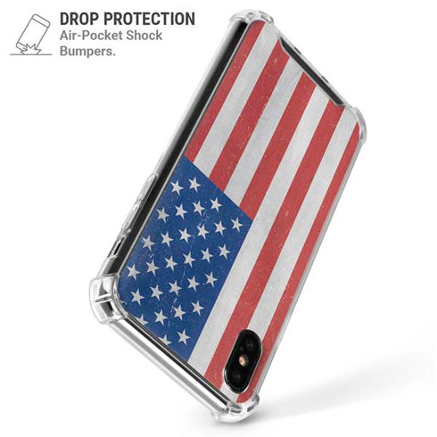 American Flag Distressed iPhone XS Max Clear Case