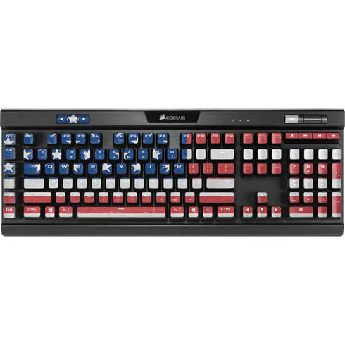 American Flag Distressed K95 RGB PLATINUM Mechanical Gaming Keyboard Skin