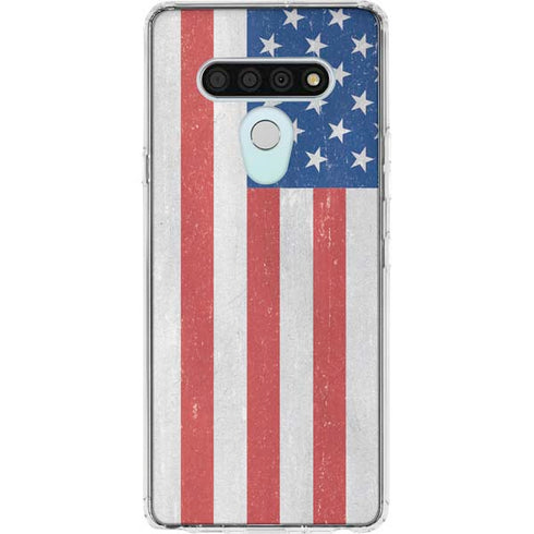 American Flag Distressed LG Stylo 6 Clear Case