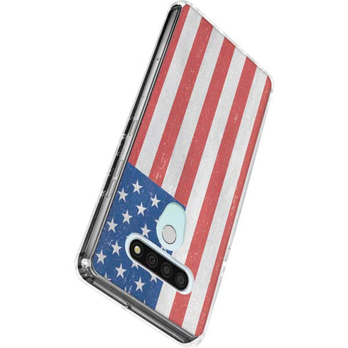 American Flag Distressed LG Stylo 6 Clear Case